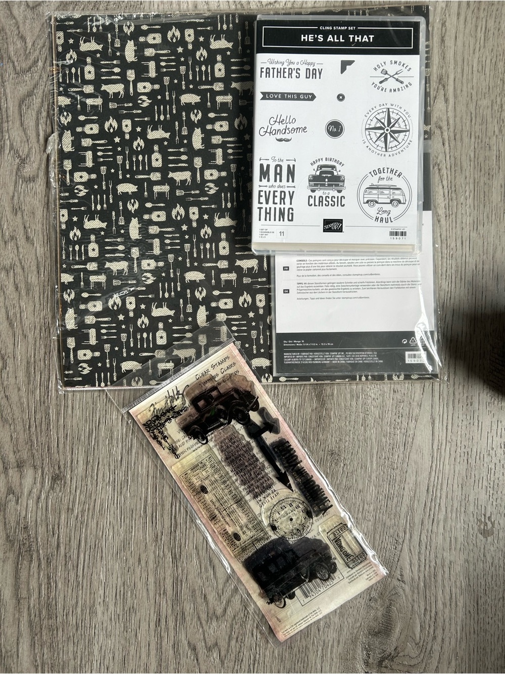 Vintage Car Craft Stamp Set – Black Patterned Crafting
